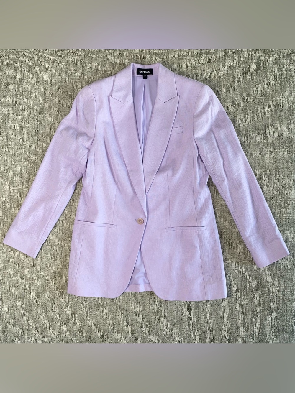Express Men's Lavender Single-Button Blazer